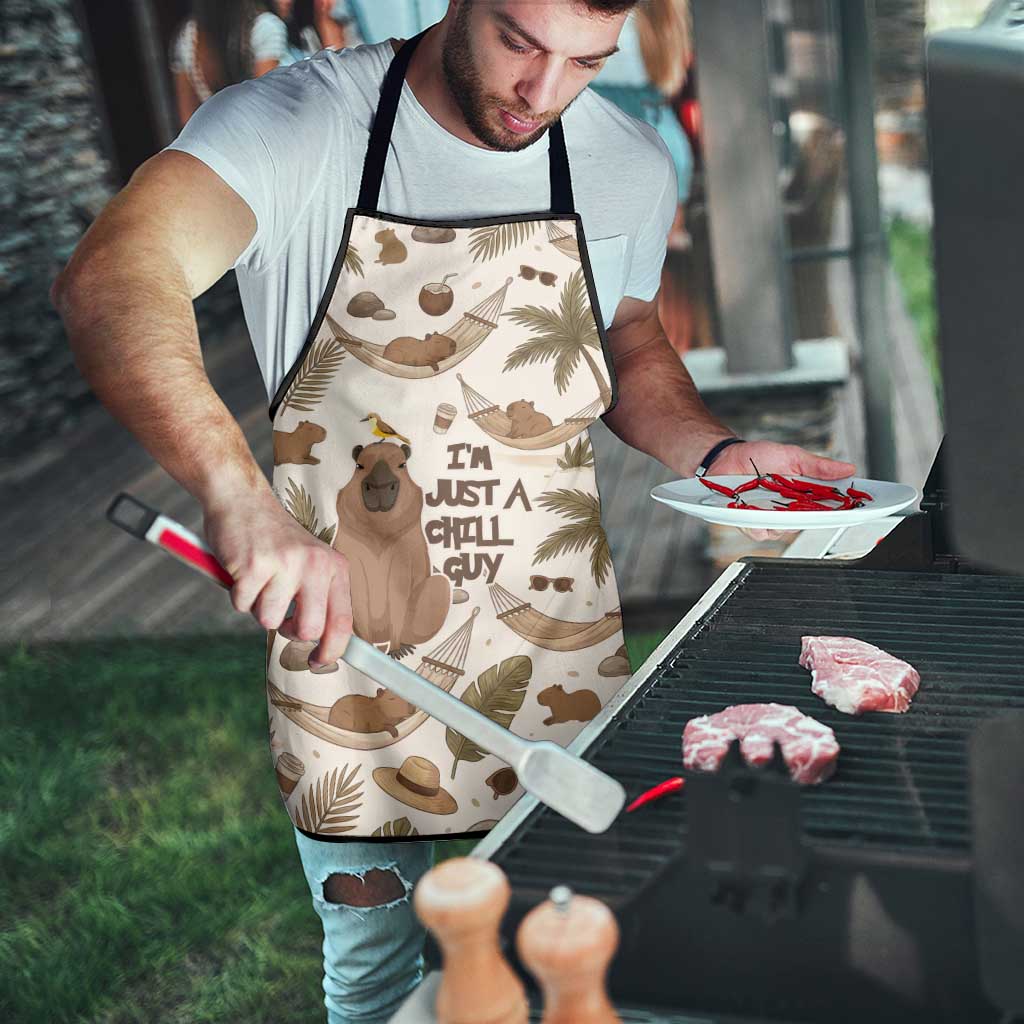 Chill Capybara Vibes Apron with Hammock and Coconut Tropical Relaxed Style