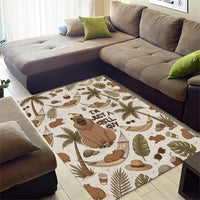 Chill Capybara Vibes Area Rug with Hammock and Coconut Tropical Relaxed Style