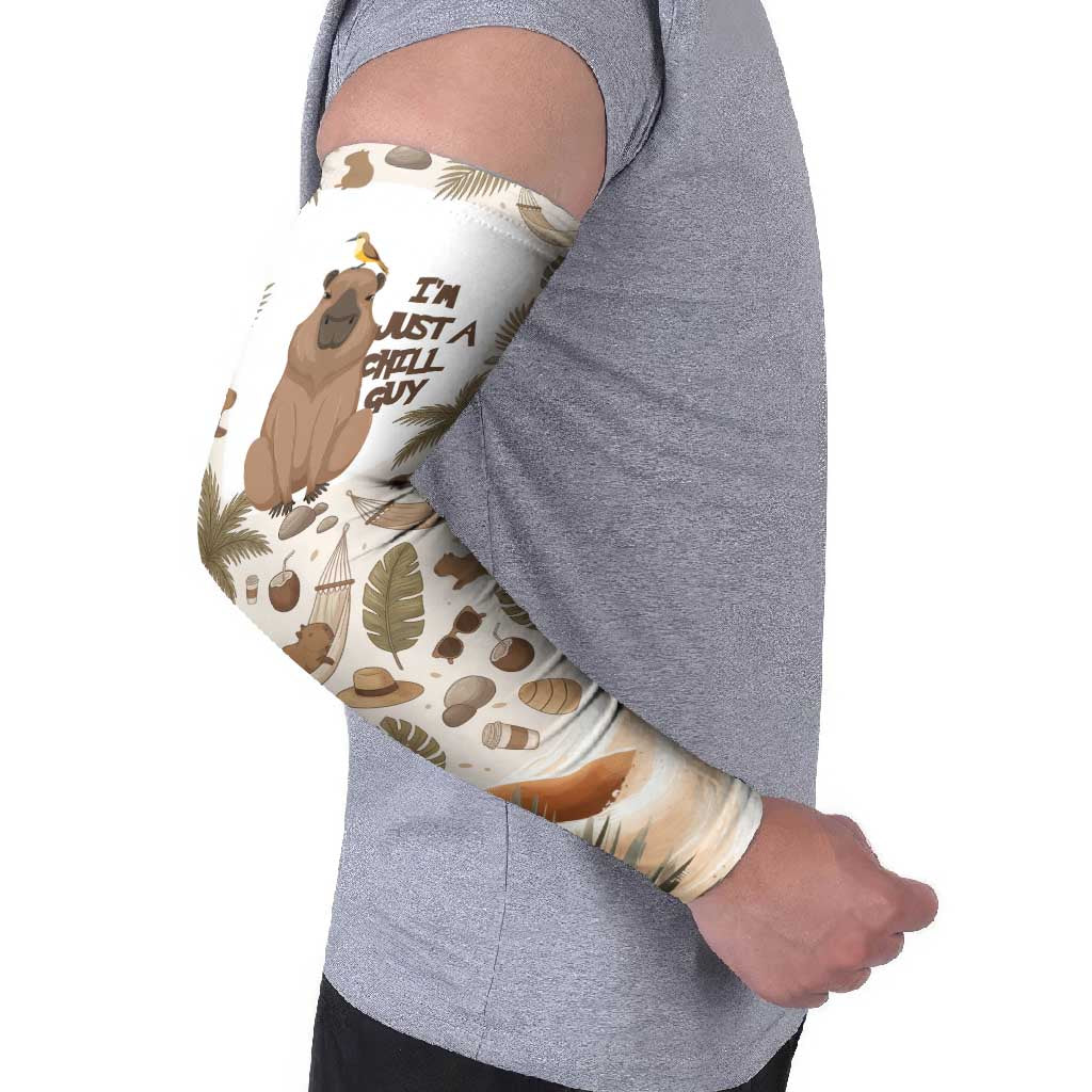 Chill Capybara Vibes Arm Sleeves with Hammock and Coconut Tropical Relaxed Style