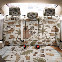 Chill Capybara Vibes Back Car Seat Cover with Hammock and Coconut Tropical Relaxed Style