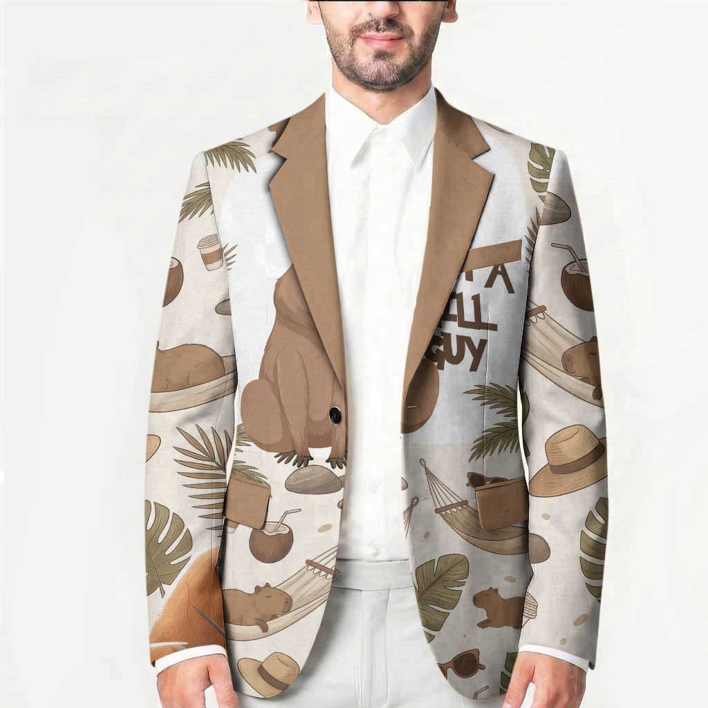 Chill Capybara Vibes Blazer with Hammock and Coconut Tropical Relaxed Style