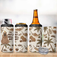 Chill Capybara Vibes 4 in 1 Can Cooler Tumbler with Hammock and Coconut Tropical Relaxed Style