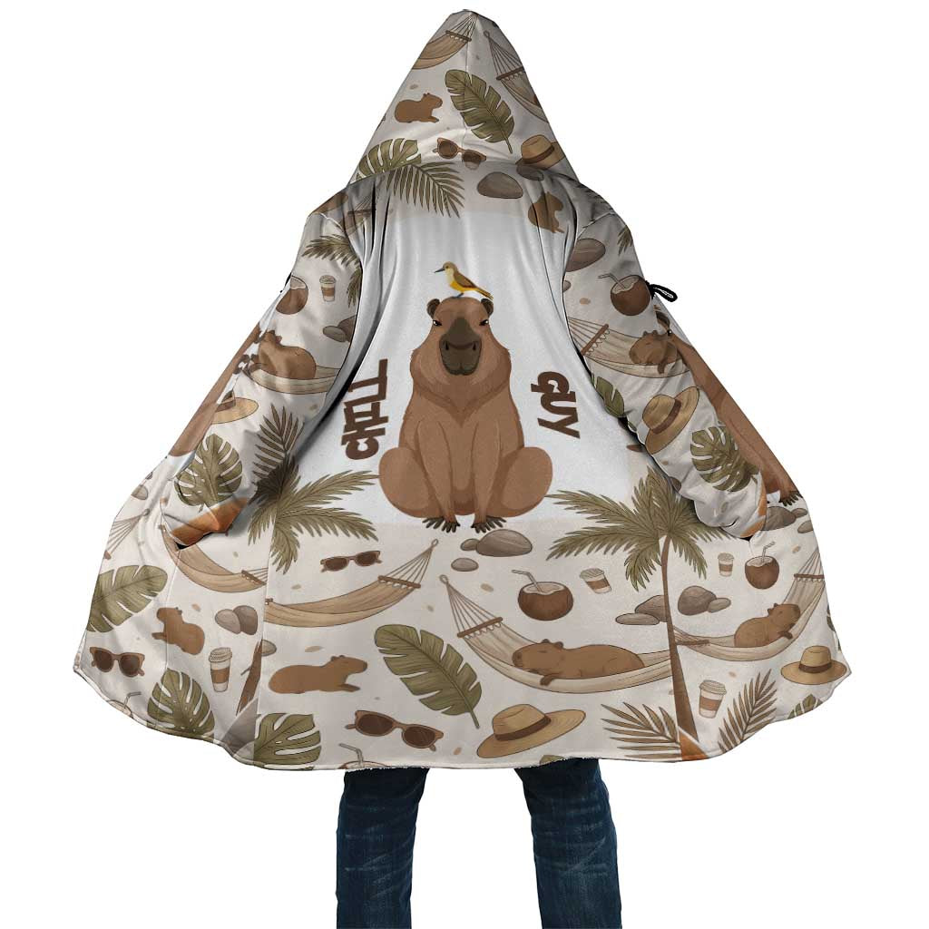 Chill Capybara Vibes Cloak with Hammock and Coconut Tropical Relaxed Style