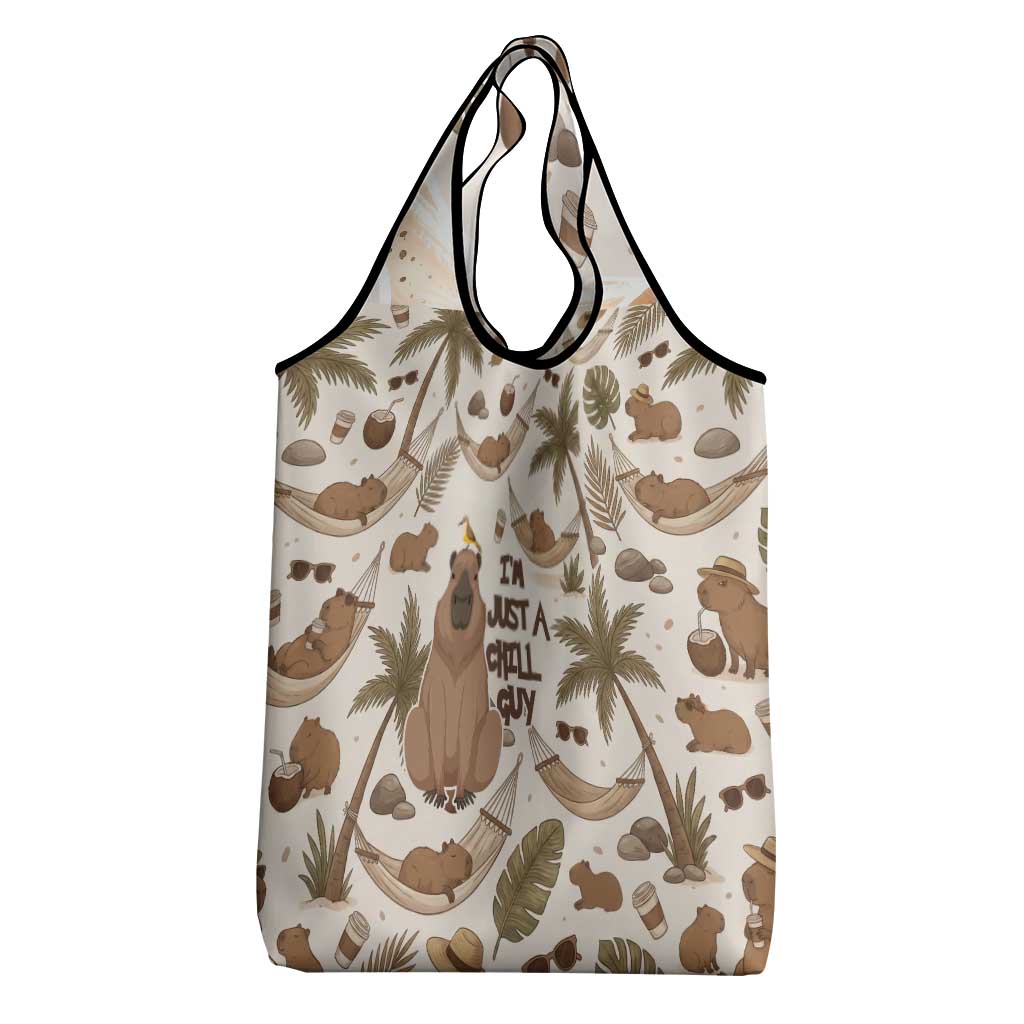 Chill Capybara Vibes Grocery Bag with Hammock and Coconut Tropical Relaxed Style