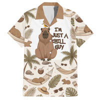 Chill Capybara Vibes Hawaiian Shirt with Hammock and Coconut Tropical Relaxed Style