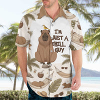 Chill Capybara Vibes Hawaiian Shirt with Hammock and Coconut Tropical Relaxed Style
