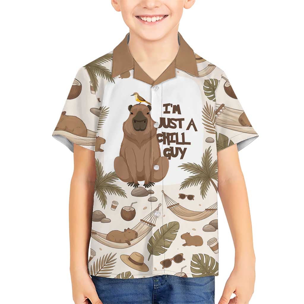 Chill Capybara Vibes Hawaiian Shirt with Hammock and Coconut Tropical Relaxed Style