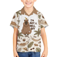 Chill Capybara Vibes Hawaiian Shirt with Hammock and Coconut Tropical Relaxed Style