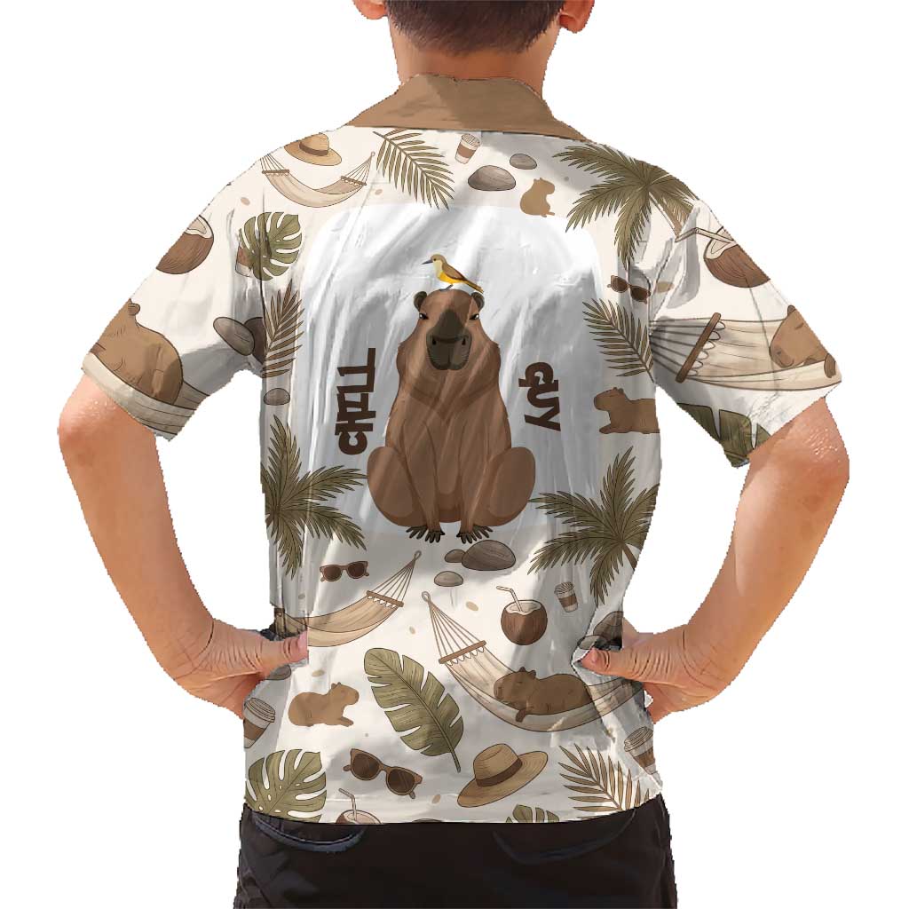 Chill Capybara Vibes Hawaiian Shirt with Hammock and Coconut Tropical Relaxed Style