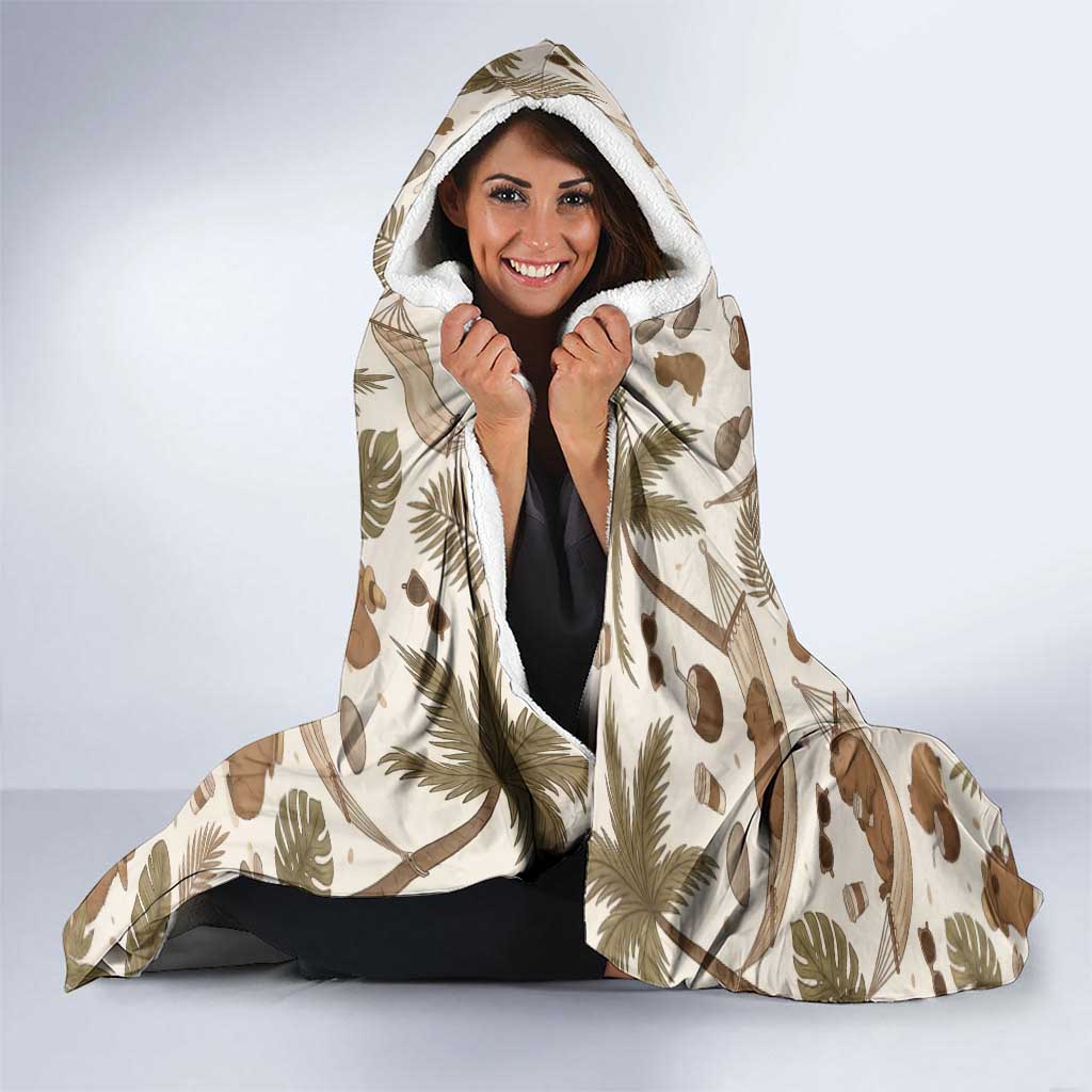 Chill Capybara Vibes Hooded Blanket with Hammock and Coconut Tropical Relaxed Style