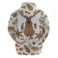 Chill Capybara Vibes Hoodie with Hammock and Coconut Tropical Relaxed Style