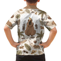 Chill Capybara Vibes Kid Hawaiian Shirt with Hammock and Coconut Tropical Relaxed Style