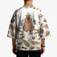Chill Capybara Vibes Kimono with Hammock and Coconut Tropical Relaxed Style