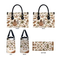 Chill Capybara Vibes Leather Bag with Hammock and Coconut Tropical Relaxed Style