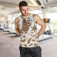 Chill Capybara Vibes Men Tank Top with Hammock and Coconut Tropical Relaxed Style