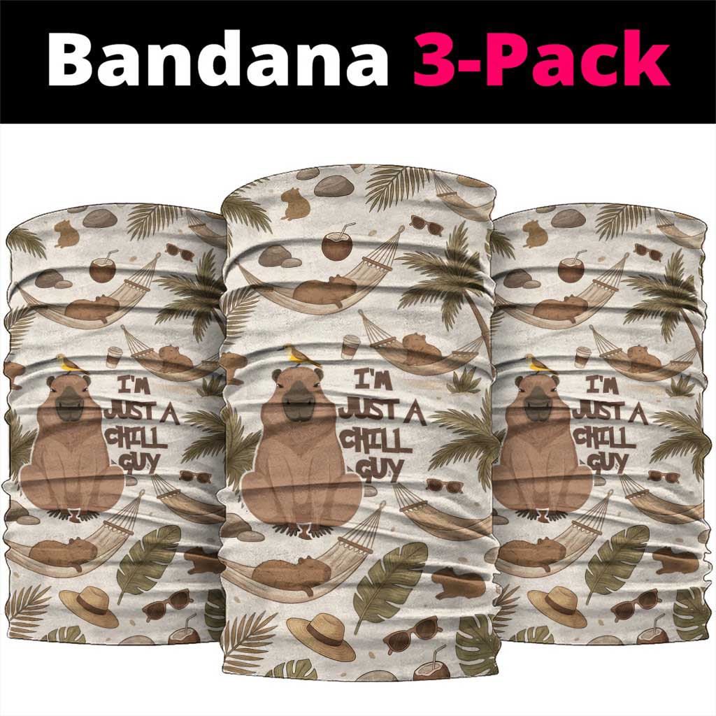Chill Capybara Vibes Neck Gaiter with Hammock and Coconut Tropical Relaxed Style