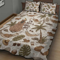 Chill Capybara Vibes Quilt Bed Set with Hammock and Coconut Tropical Relaxed Style