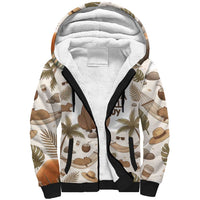 Chill Capybara Vibes Sherpa Hoodie with Hammock and Coconut Tropical Relaxed Style