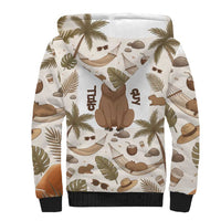 Chill Capybara Vibes Sherpa Hoodie with Hammock and Coconut Tropical Relaxed Style