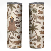 Chill Capybara Vibes Skinny Tumbler with Hammock and Coconut Tropical Relaxed Style
