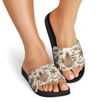 Chill Capybara Vibes Slide Sandals with Hammock and Coconut Tropical Relaxed Style