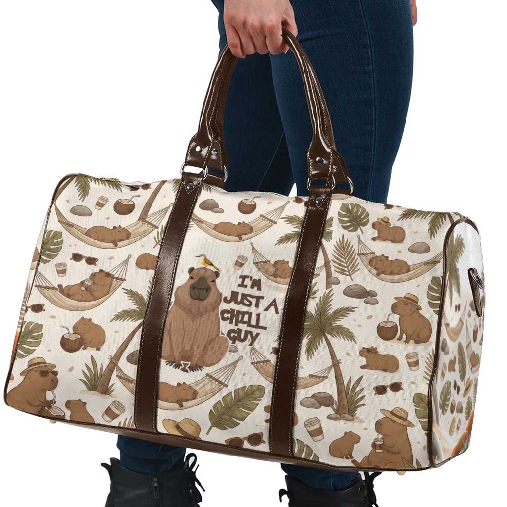 Chill Capybara Vibes Travel Bag with Hammock and Coconut Tropical Relaxed Style