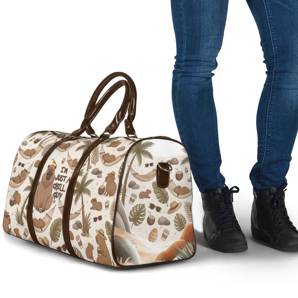 Chill Capybara Vibes Travel Bag with Hammock and Coconut Tropical Relaxed Style