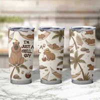 Chill Capybara Vibes Tumbler Cup with Hammock and Coconut Tropical Relaxed Style