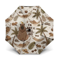 Chill Capybara Vibes Umbrella with Hammock and Coconut Tropical Relaxed Style
