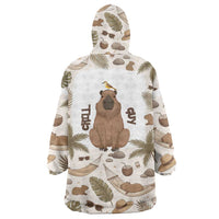 Chill Capybara Vibes Wearable Blanket Hoodie with Hammock and Coconut Tropical Relaxed Style