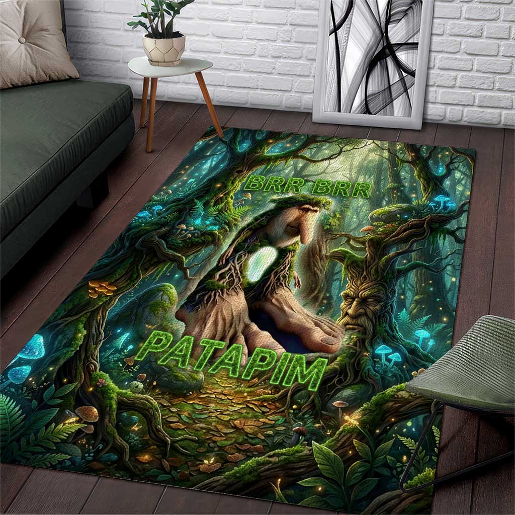 Brr Brr Patapim Area Rug Glowing Heart and Magical Tree Roots in Enchanted Woods