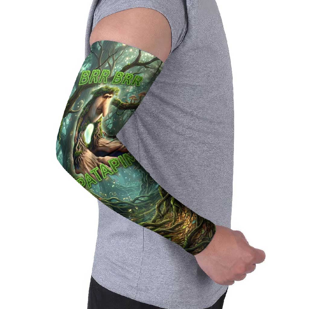 Brr Brr Patapim Arm Sleeves Glowing Heart and Magical Tree Roots in Enchanted Woods