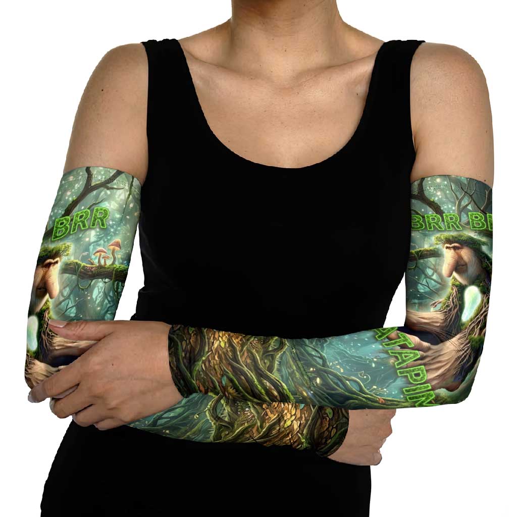Brr Brr Patapim Arm Sleeves Glowing Heart and Magical Tree Roots in Enchanted Woods