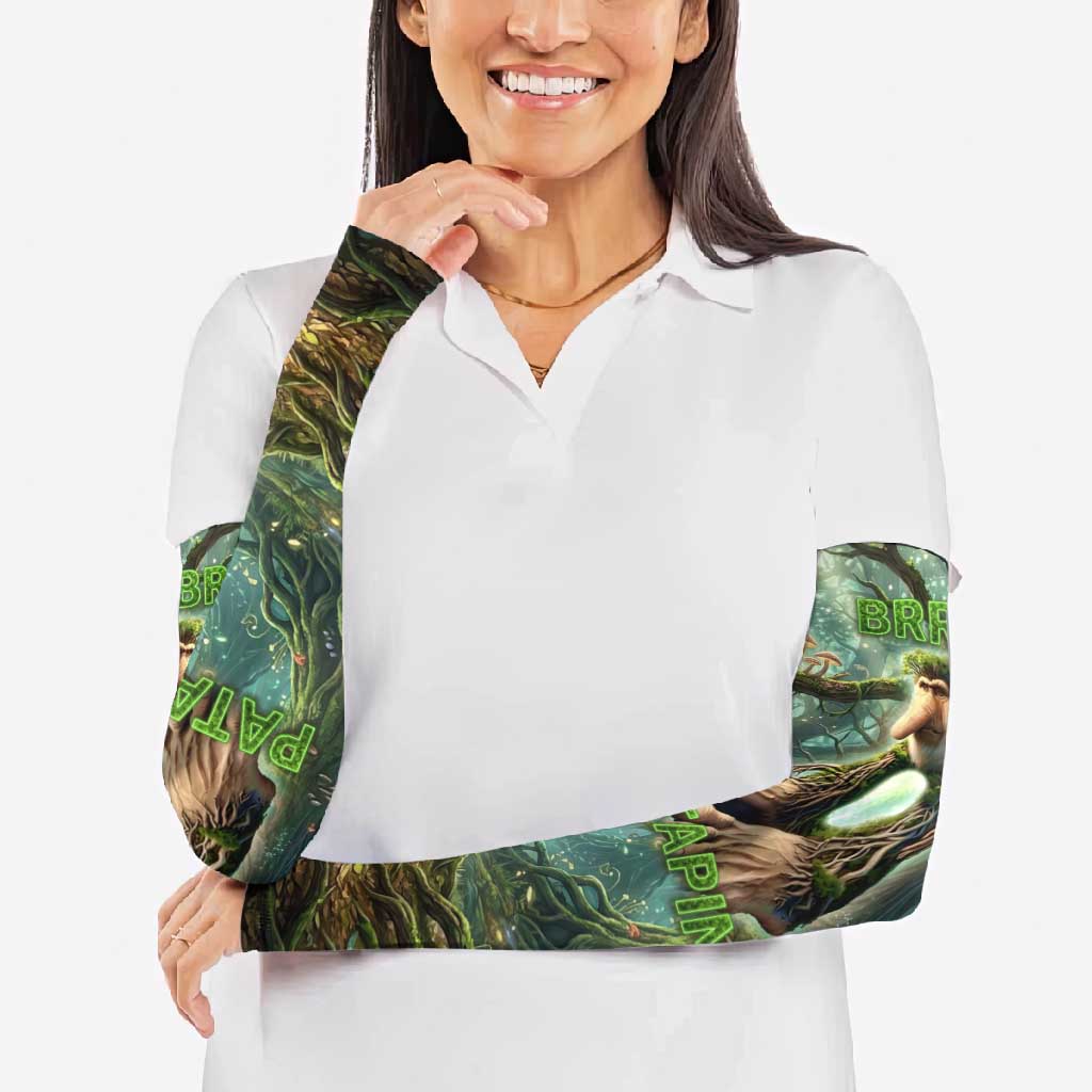 Brr Brr Patapim Arm Sleeves Glowing Heart and Magical Tree Roots in Enchanted Woods