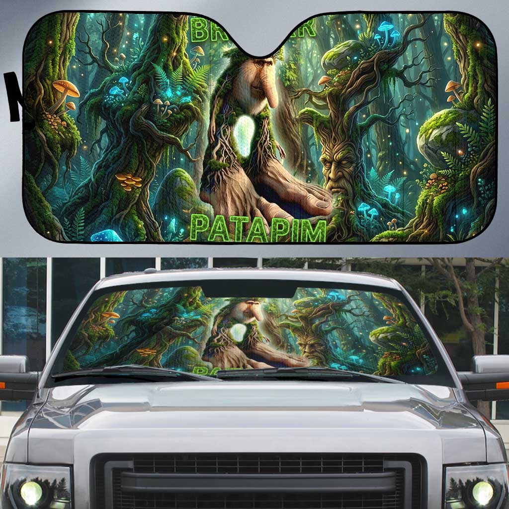 Brr Brr Patapim Auto Sun Shade Glowing Heart and Magical Tree Roots in Enchanted Woods