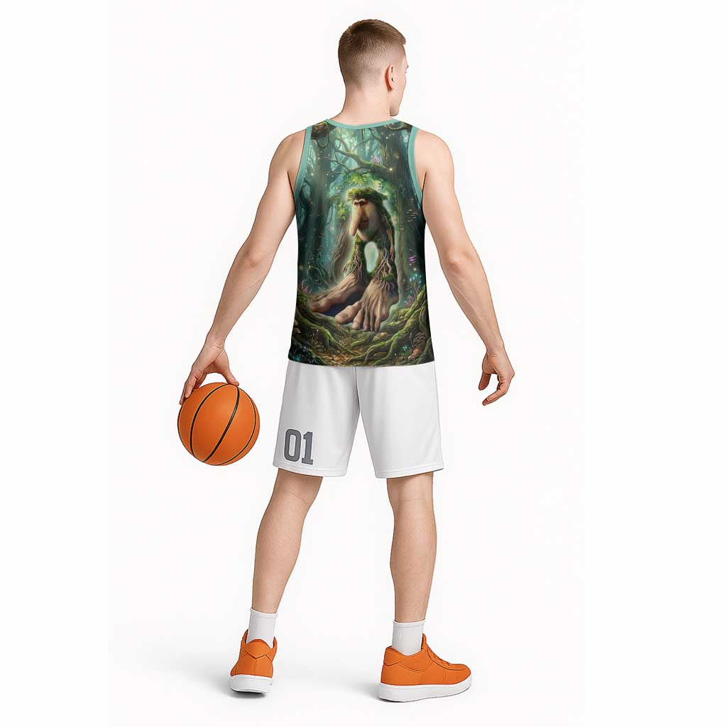 Brr Brr Patapim Basketball Jersey Glowing Heart and Magical Tree Roots in Enchanted Woods