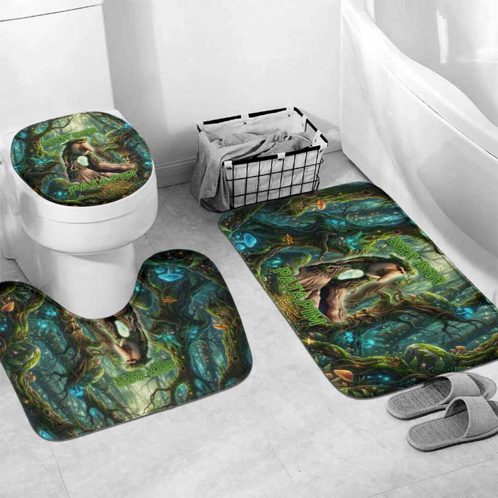 Brr Brr Patapim Bathroom Set Glowing Heart and Magical Tree Roots in Enchanted Woods