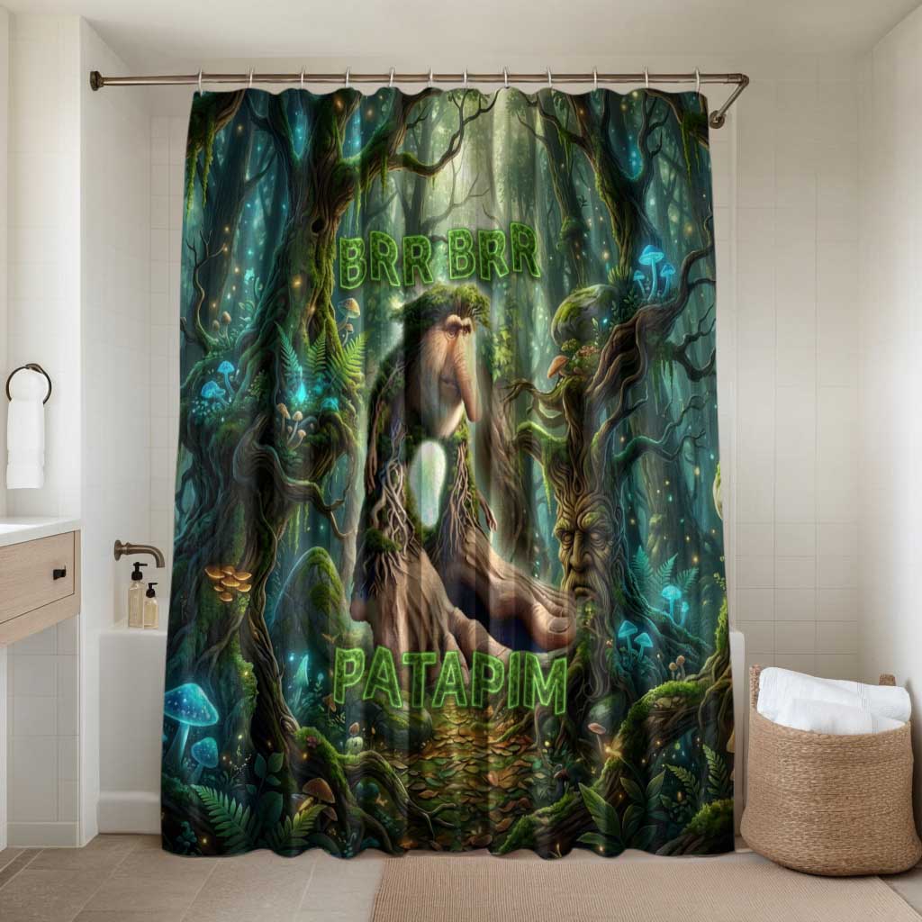 Brr Brr Patapim Bathroom Set Glowing Heart and Magical Tree Roots in Enchanted Woods