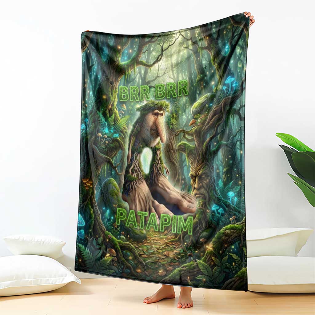 Brr Brr Patapim Blanket Glowing Heart and Magical Tree Roots in Enchanted Woods