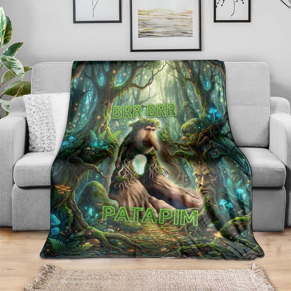 Brr Brr Patapim Blanket Glowing Heart and Magical Tree Roots in Enchanted Woods
