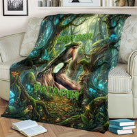 Brr Brr Patapim Blanket Glowing Heart and Magical Tree Roots in Enchanted Woods