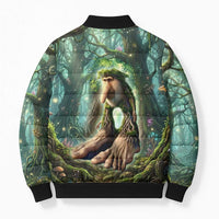 Brr Brr Patapim Bomber Puffer Jacket Glowing Heart and Magical Tree Roots in Enchanted Woods