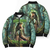 Brr Brr Patapim Bomber Puffer Jacket Glowing Heart and Magical Tree Roots in Enchanted Woods