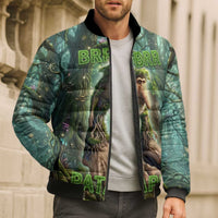 Brr Brr Patapim Bomber Puffer Jacket Glowing Heart and Magical Tree Roots in Enchanted Woods