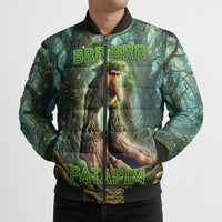Brr Brr Patapim Bomber Puffer Jacket Glowing Heart and Magical Tree Roots in Enchanted Woods
