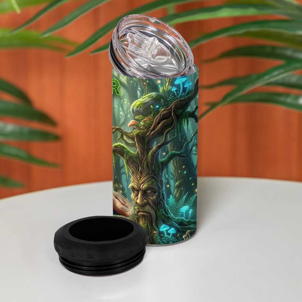 Brr Brr Patapim 4 in 1 Can Cooler Tumbler Glowing Heart and Magical Tree Roots in Enchanted Woods