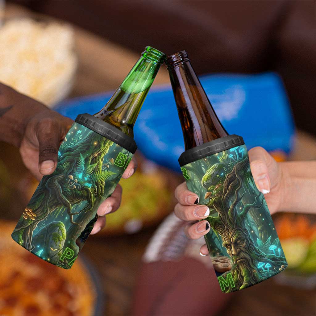 Brr Brr Patapim 4 in 1 Can Cooler Tumbler Glowing Heart and Magical Tree Roots in Enchanted Woods