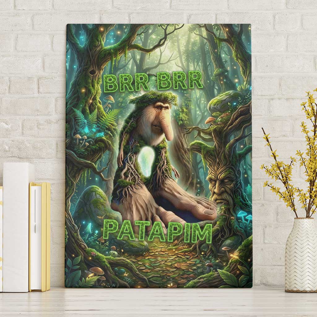 Brr Brr Patapim Canvas Wall Art Glowing Heart and Magical Tree Roots in Enchanted Woods