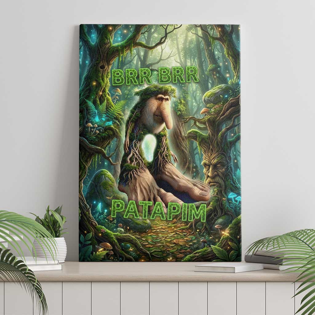 Brr Brr Patapim Canvas Wall Art Glowing Heart and Magical Tree Roots in Enchanted Woods