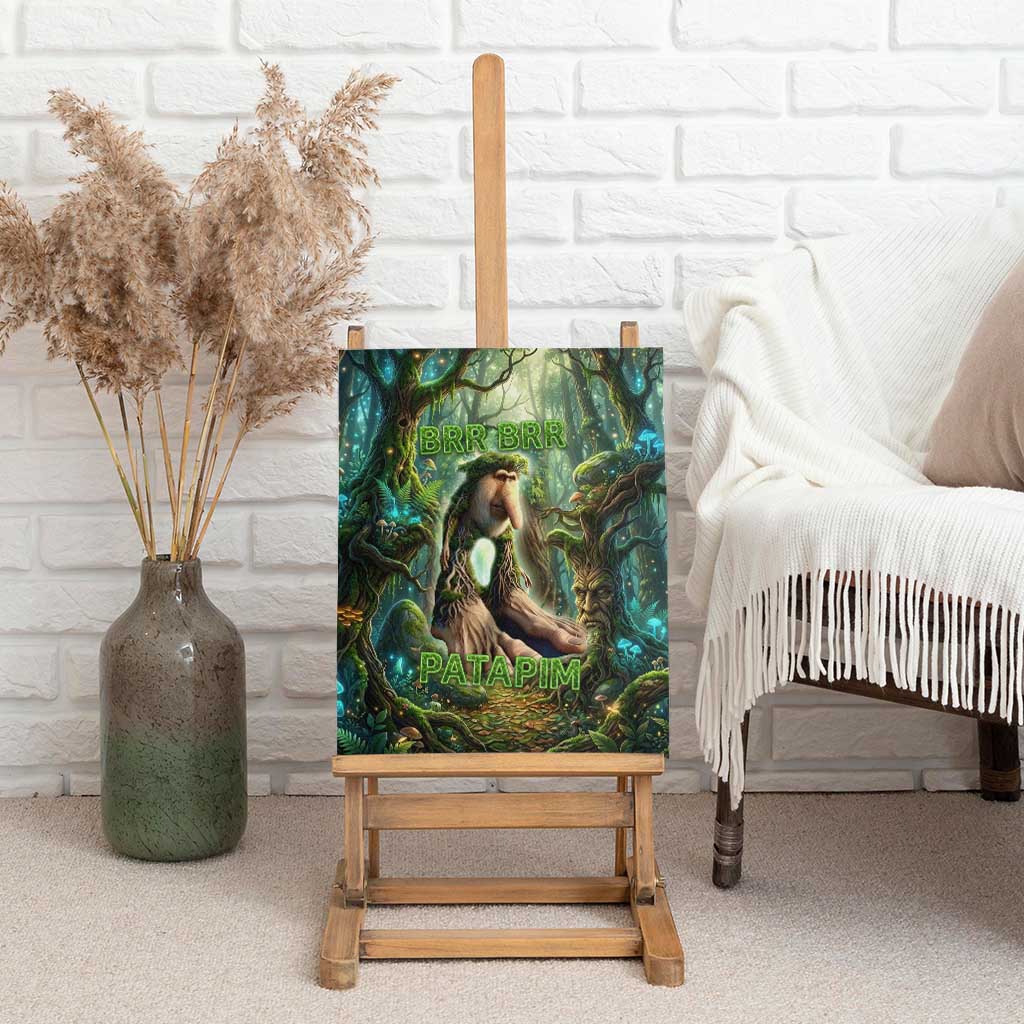 Brr Brr Patapim Canvas Wall Art Glowing Heart and Magical Tree Roots in Enchanted Woods
